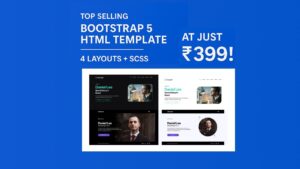 Preview of Bootstrap 5 HTML template with 4 versions – Dark and Light layout for portfolio and business websites